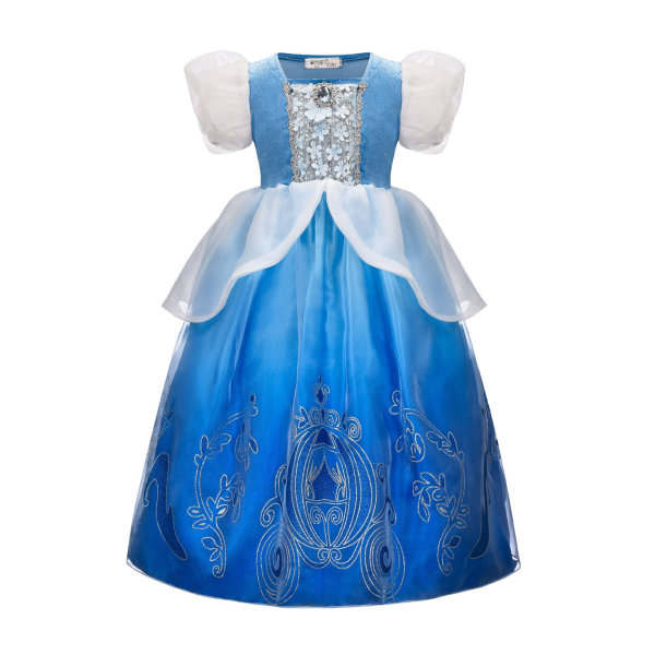 Fé Prinsessklänning Askungen Cosplay Utklädnad Födelsedagskostym Vestidios Baby Flickklänning Charm Set Fancy Dress Karneval 9-10T(150) dress C