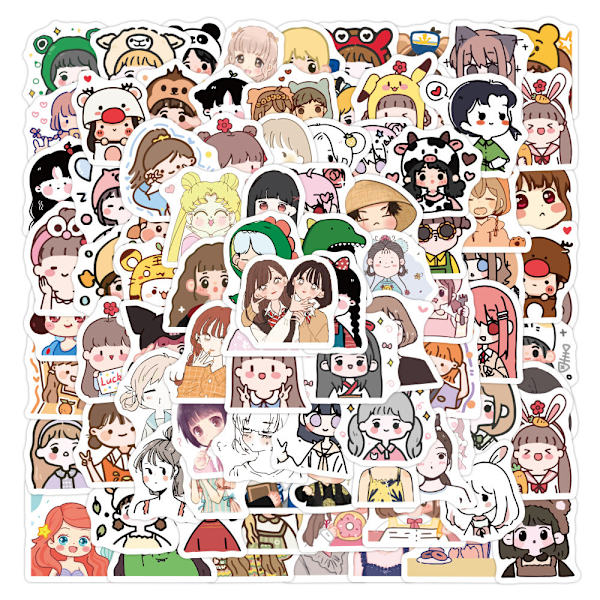 100 st Söta Koreanska Björnflicka Ins Tecknade Figurer Journal Stickers Återanvändbara Pappersvaror Bagage Antecknings Stickers 100 orange Bears