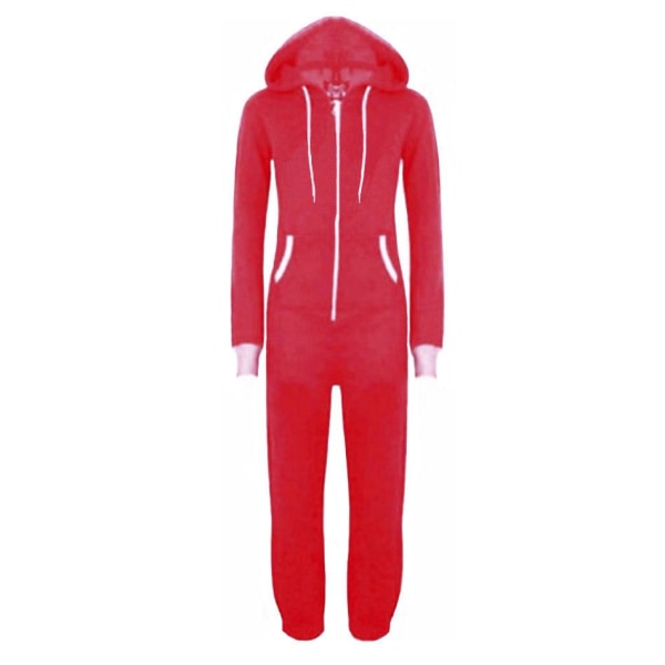 Unisex Dame Herre Voksen Pyjamas Sportstøj Onesi Jumpsuit Nattøj Red L
