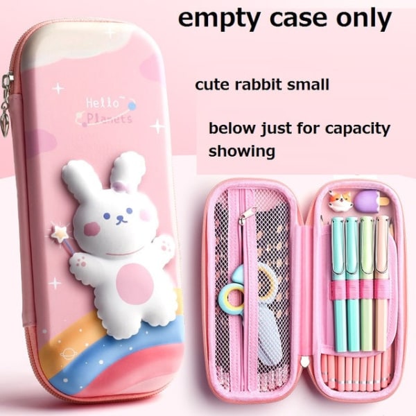 Case EVA förvaringslåda Härlig rosa enhörning tecknad pennväska för skolflicka moon cat Small