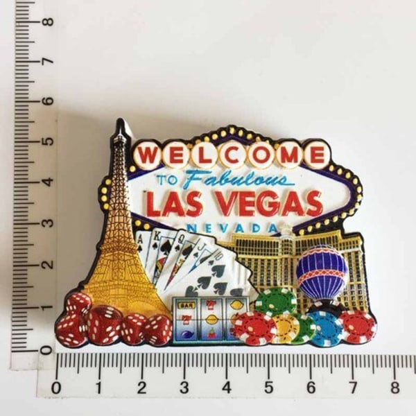 Världsturism Kylskåpsmagnet Souvenir USA Las Vegas Florida kulturlandskap Kylsklistermärken Set Heminredning Las vegas1