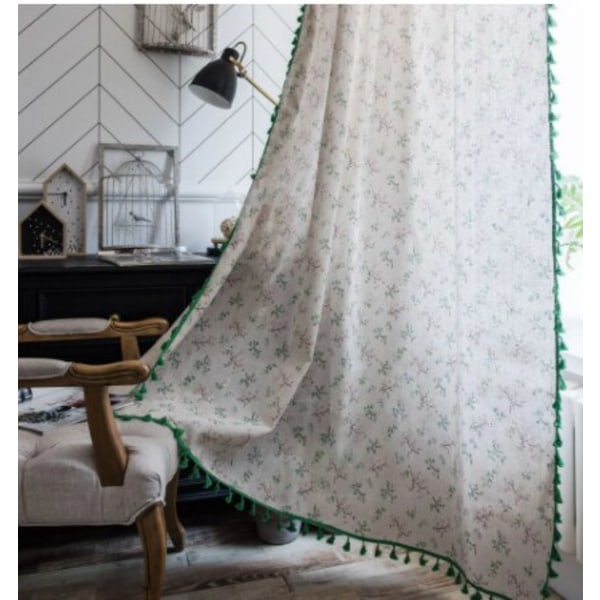 Boho Geometrinen Boheemi Verho Makuuhuoneeseen Olohuoneeseen Puuvilla Pellava Painetut Koristeverhot Tupsulla Kodin Sisustus E0011 W150XH160