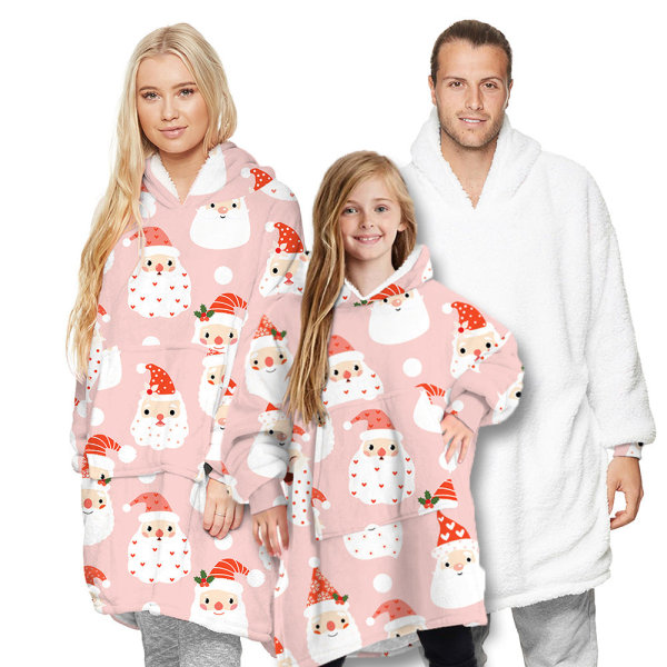 Joulu Pyjamat Yhteensopivat Perhe Pyjamat Talvi Peitto Yöpaita Pitkähihainen Kashmir Huppari Kaksisuuntainen Käyttö BWQG-TWQG039 Children's style-average size