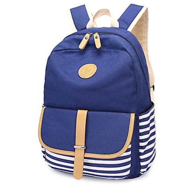 2# Royal Blue 4 st/ set Student canvas ryggsäck Lunchväska för utomhusresor Zf0635 Default Title