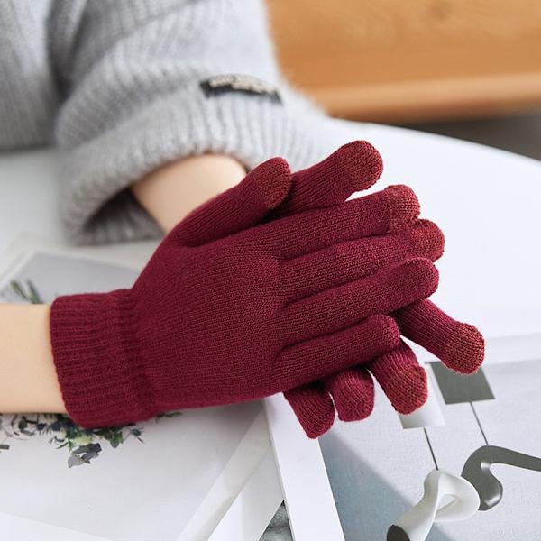 Cashmere Stickade Damhandskar Vinter Cashmere Stickade Dam Höst Vinter Varma Tjocka Handskar Pekskärm Skidhandskar Light Coffee One Size