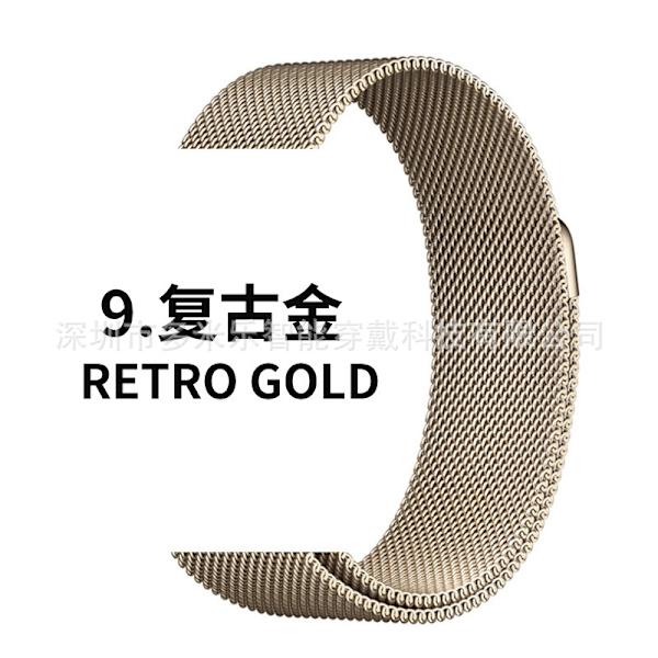 Klockarmband för Apple Watch iWatch för 38/40/41/S10-42mm Retro Guld