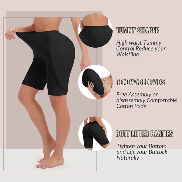 Fake Ass Höftkuddar Butt Lifter Enhancer Thigh Trimmer Control Trosor Dam High Waist Trainer Shapewear Body Shaper Vadderad trosa apricot high waist XXXXL