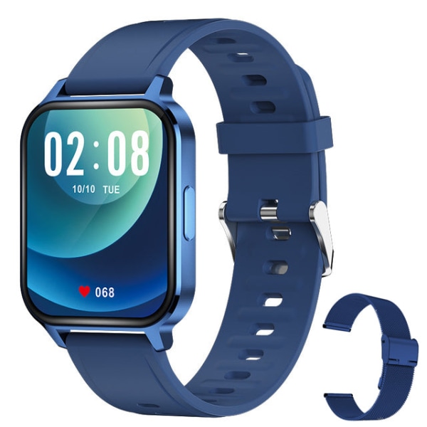 Smartwatch för iPhone 12 Xiaomi Redmi Telefon IP68 Vattentät Män Sport Fitness Tracker Dam Smart Watch Clock fly 5 Metal Blue