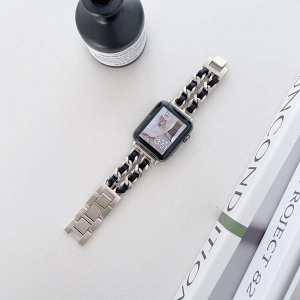 Klockarmband för Apple Watch iWatch 38/40/41mm Starlight+Svart