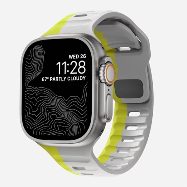 Klockarmband för Apple Watch iWatch 38/40/41mm grå med fluorescerande