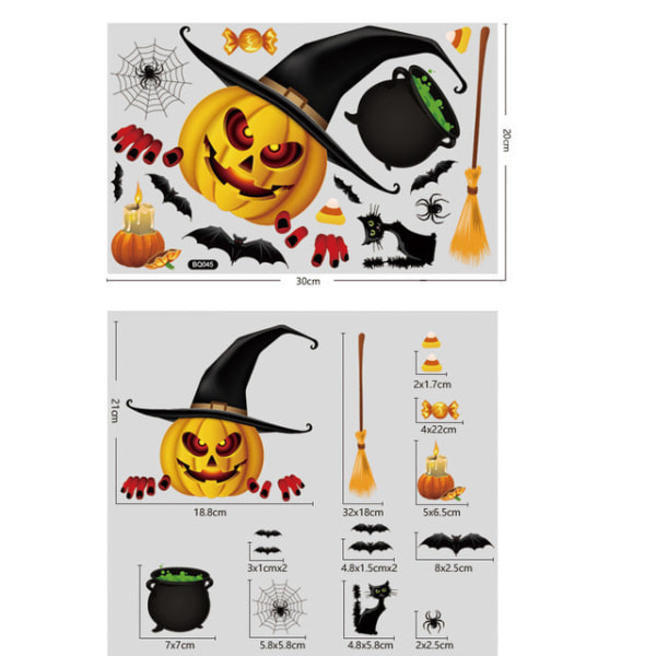 Halloween Dekoration Skrämmande Blodiga Handavtryck Klistermärken Halloween Fönster Väggdekaler Golvdekaler Klistermärken Halloween festtillbehör style P