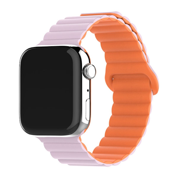 Kellon ranneke Apple Watch iWatchille S10-42mm 38/40/41mm vaalean violetti oranssilla