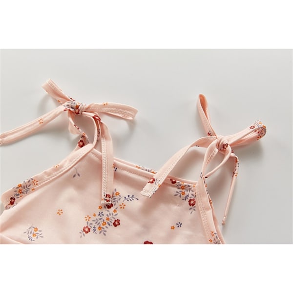 Småbørn Baby Piger Badetøj Dejlig Sommer Blomster-/Citronprint Tanktoppe + Shorts Badedragt Børn Sød 2-delt Badedragt Pink 12-18 Months