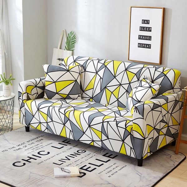 Retro Floral Stretch Cover All-inclusive Elastisk Slipcove Case Case Light gray 1 Seater (90-140cm)