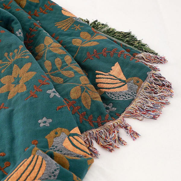 Japansk pläd i bomull, dubbelsidig sofföverdrag, nordisk soffkudde, fritidsfilt, sängöverkast, tunn quilt för alla fyra årstider 4 150x200cm