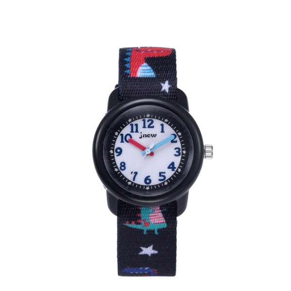 Tecknad watch för barn Vattentät Tidsmedveten gränsöverskridande gränsöverskridande tecknad watch för barn Ribbon-dinosaur Black