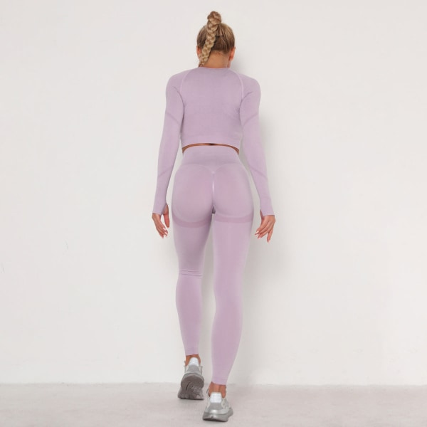 Yoga Set Sportkläder Träningsset Sportkläder för Kvinnor Light purple set M