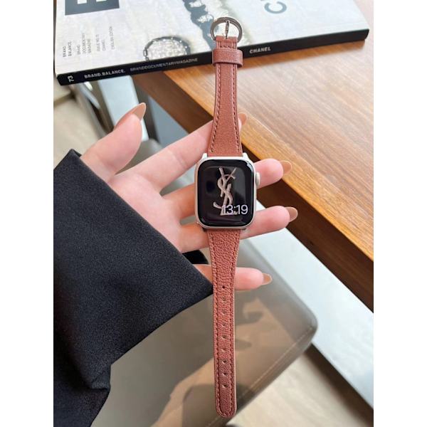 Klockarmband för Apple Watch iWatch 38/40/41/ 10:e generationen 42mm universal hasselnötsbrun