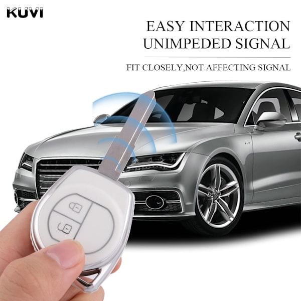 TPU Bilnøkkel Deksel Skall Fob For Suzuki Swift Grand Liana SX4 Window Vitara Amagatarai Nøkkelfri Veske Nøkkelring Tilbehør White