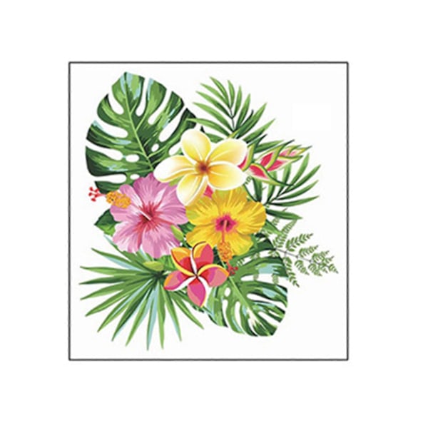 Tropiska Blad Blomma Toalettdekal Avtagbar Självhäftande Vattentät PVC Vardagsrum Badrum Väggkonst Blommig Toalettlock Dekoration