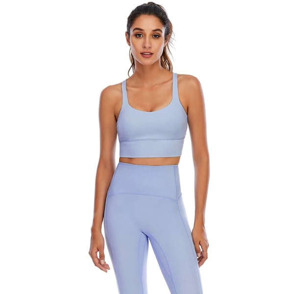 Yoga Set Tops och Leggings Set Fitness Suit för kvinnor Grey Set M