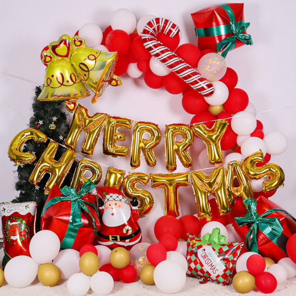 Christmas Balloon Set Latex Ballong Chain Arch Juldekorationsballong Christmas movement