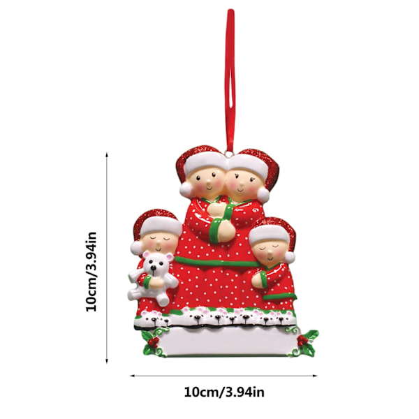 Personlig Familj Julgran Julgranskula Dekoration Ornament Älg Hjort Familj Julhelg Dekorationer 2 people2