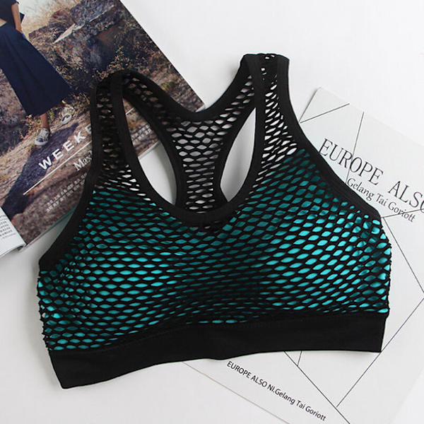 Joogaliivit Verkkokangas Urheiluliivit Avoimet Pehmustetut Juoksuliivit Naisille Black Free Size