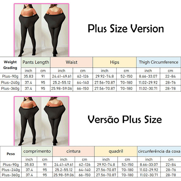 Plus-kokoiset talviset naisten sukkahousut lämpökerrastoa, läpikuultavat sukkahousut, naisten lämpimät leggingsit, feikki-sukkahousut, fleece-trikoot, ihoa imitoiva efekti black half feet 240g (0-10 Celsius)