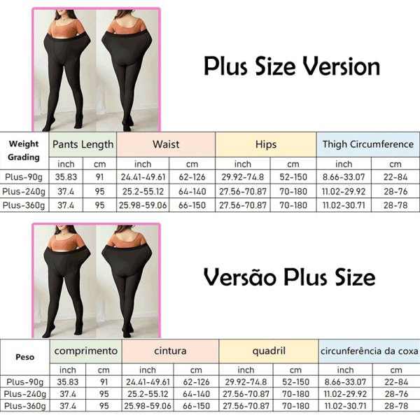 Plus-kokoiset talviset naisten sukkahousut lämpökerrastoa, läpikuultavat sukkahousut, naisten lämpimät leggingsit, feikki-sukkahousut, fleece-trikoot, ihoa imitoiva efekti pure black half feet 90g (15-20 Celsius)