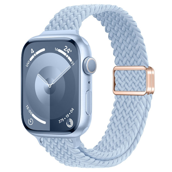 Kellon ranneke Apple Watch iWatch 38/40/41/42mm vaaleansininen ruusukultasolki