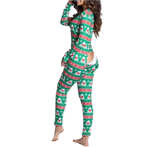 Julpyjamas Matchande familjepyjamas Modepyjamas för kvinnor Knäppt klaff Vuxna Loungewear Nyhet Design Loungewear Hemkläder style 4 L