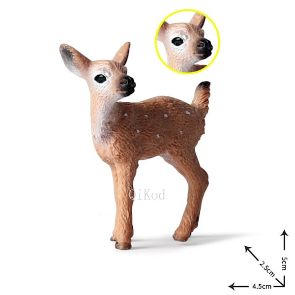 Simulering Skog Hjort Figurer Elg, Elg, Rein, Alpakka, Sika Hjort Actionfigurer Dyremodell Dekor Kaketopper Leker Toy Figures 3