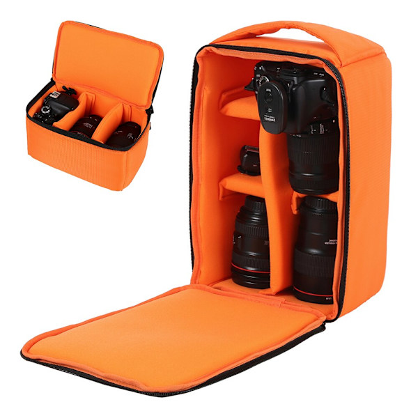 DSLR Kameraväska med avdelare Multifunktionell Vattentät Utomhus Video Digital Bär Foto Väska Fodral för Kamera Nikon Canon DSLR China black L 34x22x17cm