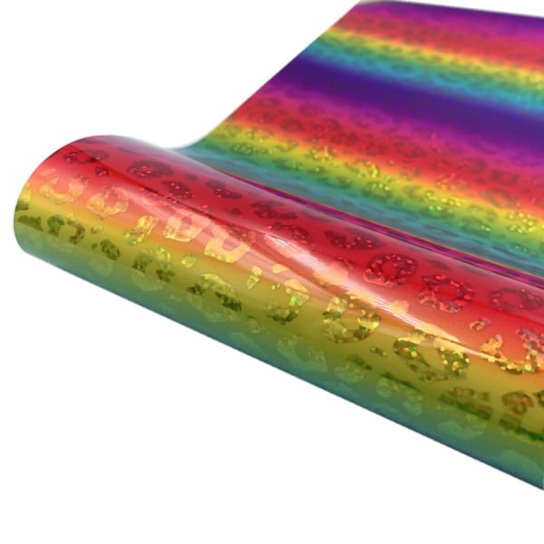 För Cricut Rainbow Gradient Print självhäftande hantverk Vinylark för väggfönster Porslin Bilar Muggar Dekal Juldekoration DIY Dot Rainbow 12in x 19in(30x50cm)