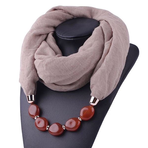 Modehalsduk Etnisk Bomull Linne Enfärgad Krage Tofs Underbara Pärlförsedda Hängen Smycken Halsband Halsduk Dam Sjal Scarves C