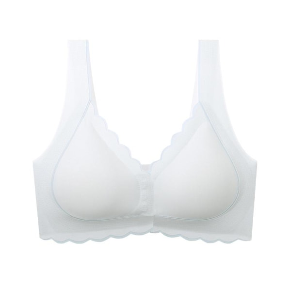 Sexig Push Up BH Front Stängning BH Trådlös Väst BH:ar För Kvinnor Solida underkläder White 34B