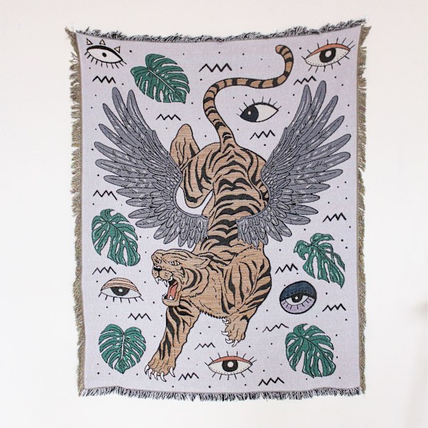 Nordisk Plaider til Seng Sofabetræk Stueindretning Sofaplaid Fritid Sengetæppe Udendørs Camping Picnic Måtte Boho Gobelin XT07-7 130X160cm