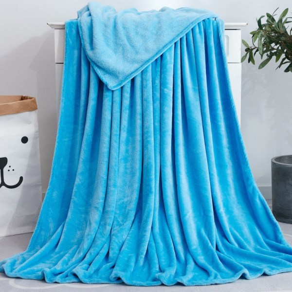 Enfärgad filt Coral Fleece Filt Present Luftkonditionering Filt Flanell Filt Yoga Cover Filt Dark Blue 50 * 70cm pet blanket
