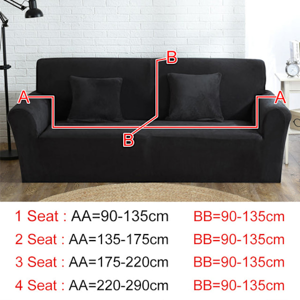 Fløyelsmykt plysj L-formet sofatrekk for stue, elastisk møbelsofabeskytter sjeselong hjørnesofatrekk stretch Coffee Part A-A 135-175cm