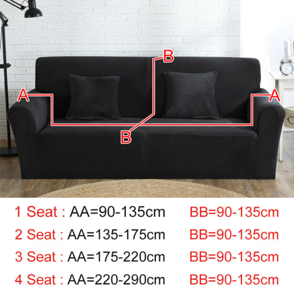 Sammet Plysch L-formad Sofföverdrag för Vardagsrum Elastiskt Möbel Sofföverdrag Schäslong Hörnsofföverdrag Stretch Dark gray Part A-A 135-175cm