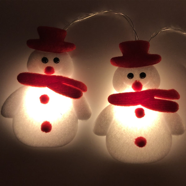 Jul Lyslenke Plysj Snømann Lyslenker Juletre Anheng Led Høytidsfest Dekor Warm White 3 M 20 lamp-USB type