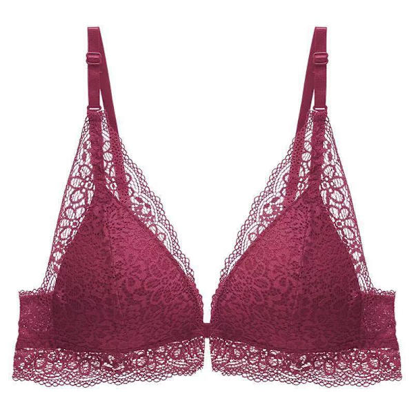 Sexy blonde-BH uten spiler med samling, frontspenne og justerbare stropper Red 38/85C