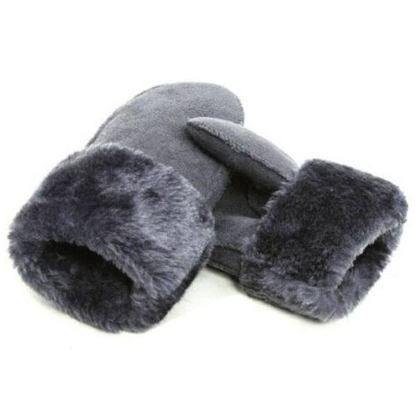 Vinter dame ullhansker ekte skinnhansker dame skinnvotter tykke varme søte saueskinn damehansker utendørs Black One Size