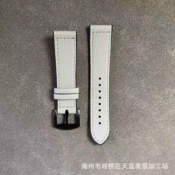 Klockarmband för Apple Watch iWatch Modell 38/40/41 svart kontakt Ljusgrå-svart spänne