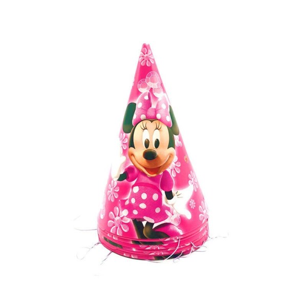 Minnie Mouse Engångsservis set Barn Födelsedagsfest Tillbehör Papperstallrik Kopp Servett Flagga Flicka Rosa Bröllopstårta Dekoration Gift bag