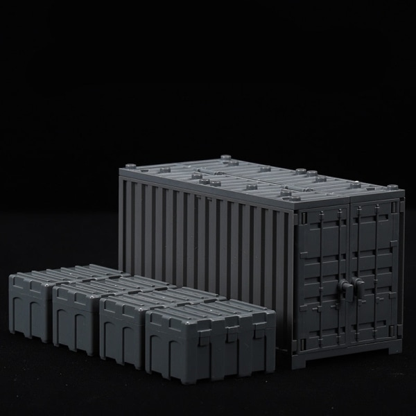 MOC Militær Container Klodser Brikker Kasse til Drenge WW2 Krigsbase Teknisk Byggeklodser Kreativ DIY Juguete Bloques Brinquedos 2weaponbox-green