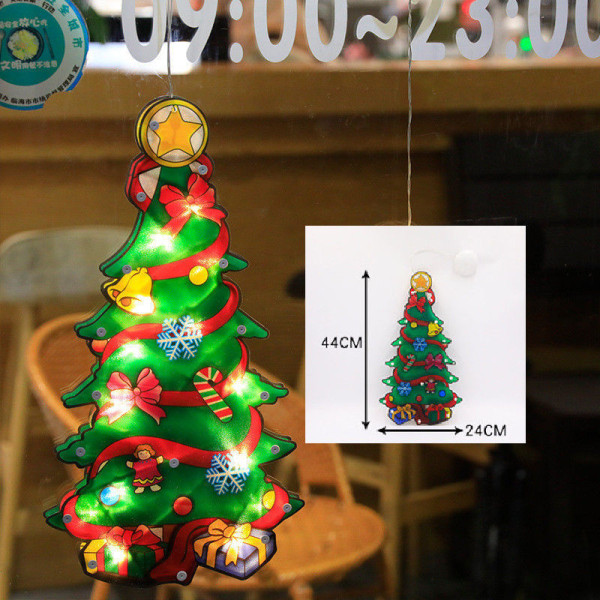 LED Julelyskaster Snømann Form Vindu Vindusklistremerker Hengende Lampe Julelyskaster Juledekorasjonslys Christmas Tree [large size]]