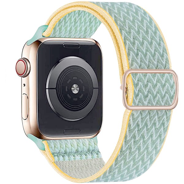 Nylon-ranneke Apple Watch -kelloon 44 mm 40 mm 41 mm 45 mm Säädettävä joustava solo loop -vyörannekoru Apple Watch Series 7 6 se 5 4 3 Black 38mm - 40mm - 41mm