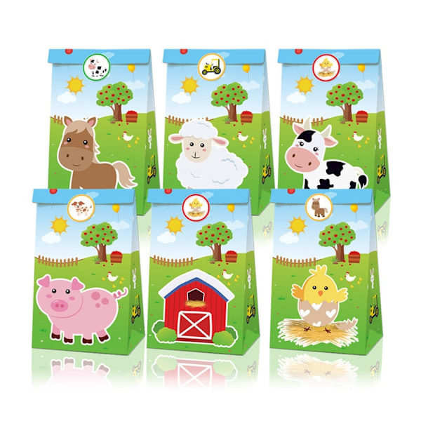 1 Set Folieballonger med Djurtema från Bondgården, Uppblåsbara, Grattis på Födelsedagen, Partydekoration, Barnfödelsedagstallrik, Mugg, Servett, Banner, Omslag Drawstring bag 1pcs
